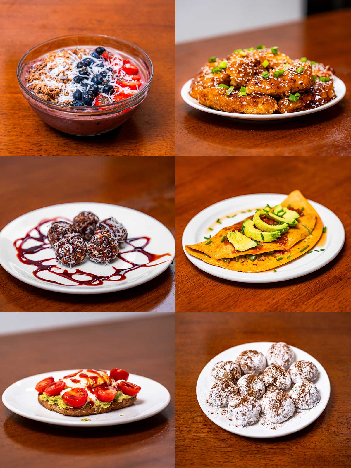 Flexible Feasts high-protein recipe spread