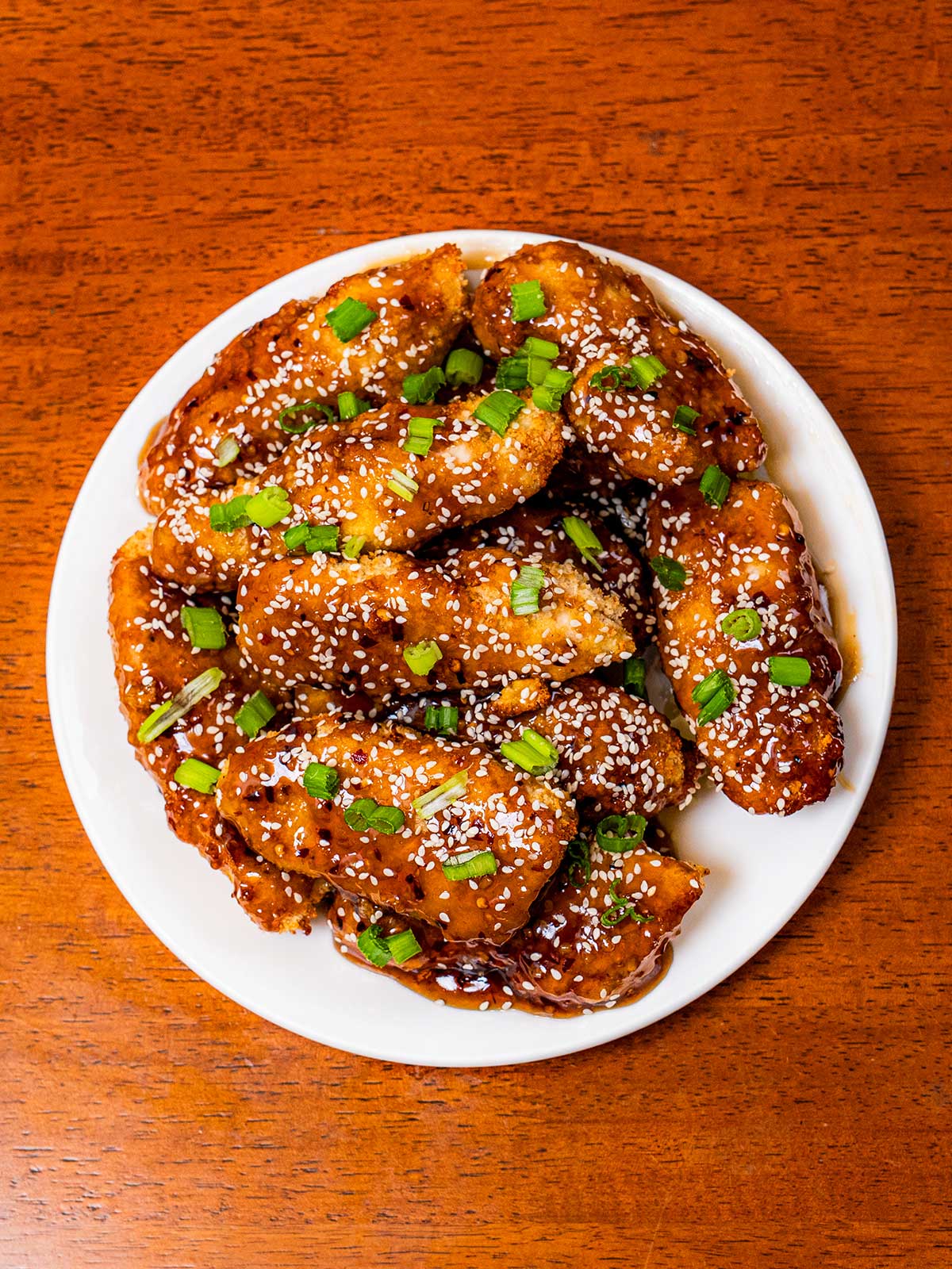 Air fryer honey garlic chicken tenders hero &ndash; crispy golden high-protein dinner recipe from Flexible Feasts