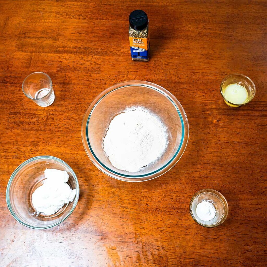 Air fryer whole wheat Greek yogurt bagels ingredients &ndash; whole wheat flour Greek yogurt and protein powder