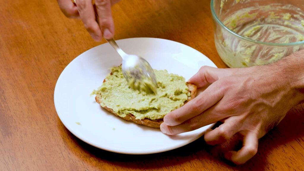 Avocado toast with cherry tomatoes &ndash; high-protein healthy breakfast recipe with fresh toppings