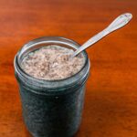 Banana chia seed pudding in a glass &ndash; high-protein breakfast with banana and chia seeds