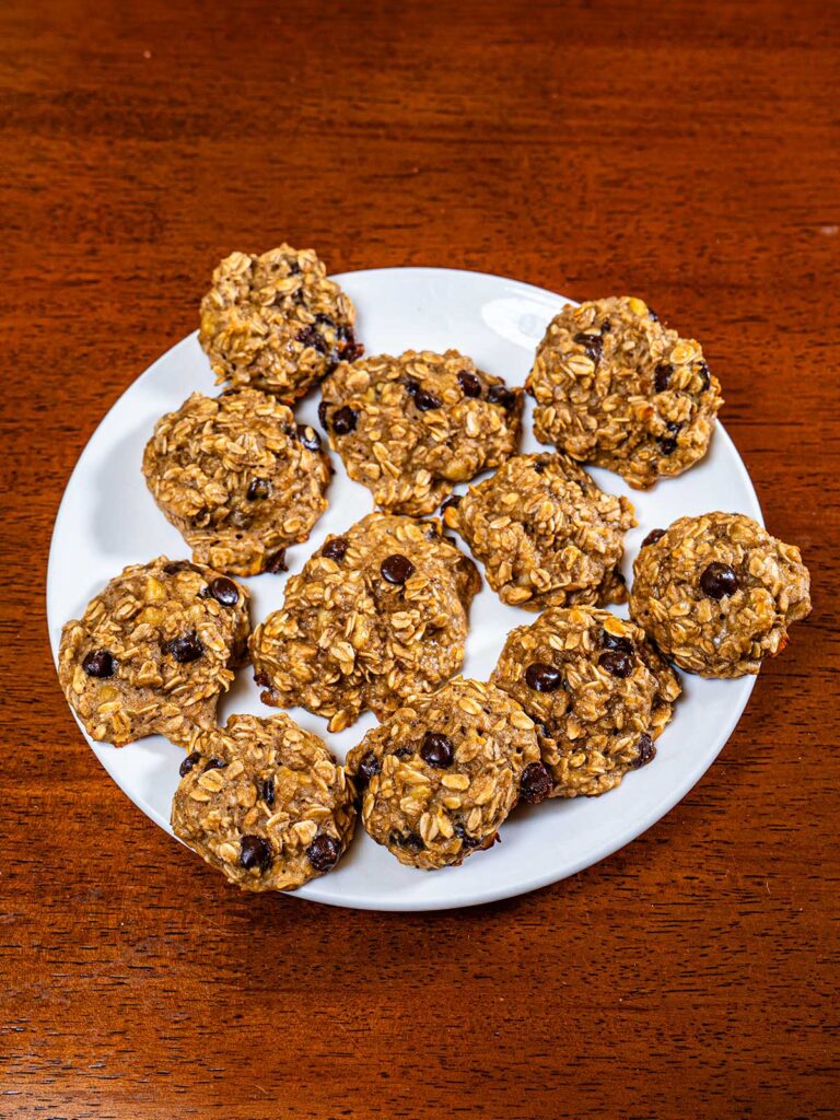 Banana oatmeal protein cookies hero &ndash; high-protein healthy cookie recipe with oats and banana