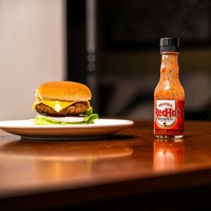 Buffalo burgers recipe card &ndash; cooking instructions and nutrition facts for high-protein burger recipe
