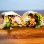 Chicken avocado wrap meal prep &ndash; high-protein lunch with baked chicken and fresh avocado