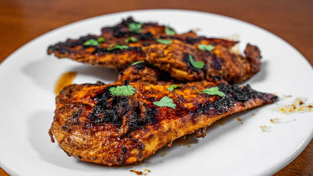 Cilantro lime chicken plated &ndash; high-protein dinner with fresh cilantro and lime from Flexible Feasts