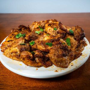 Lemon pepper chicken recipe card – high-protein dinner recipe from Flexible Feasts