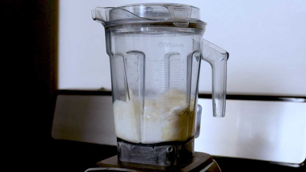 Making low carb cottage cheese flatbread &ndash; mixing cottage cheese batter for high-protein flatbread recipe