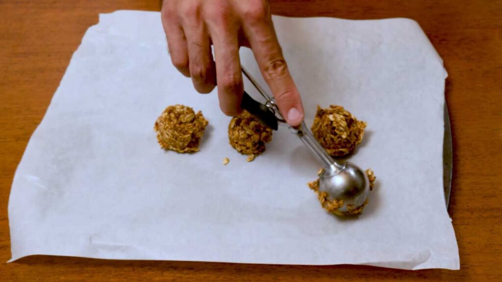 No-bake pumpkin energy bites step-by-step - mixing ingredients in a bowl