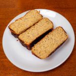 Protein banana bread loaf sliced &ndash; high-protein healthy breakfast with banana and protein powder
