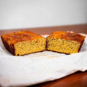Protein banana bread recipe card &ndash; high-protein breakfast loaf from Flexible Feasts
