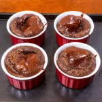 Protein chocolate ramekin cakes finished in ramekins &ndash; easy high-protein chocolate dessert recipe