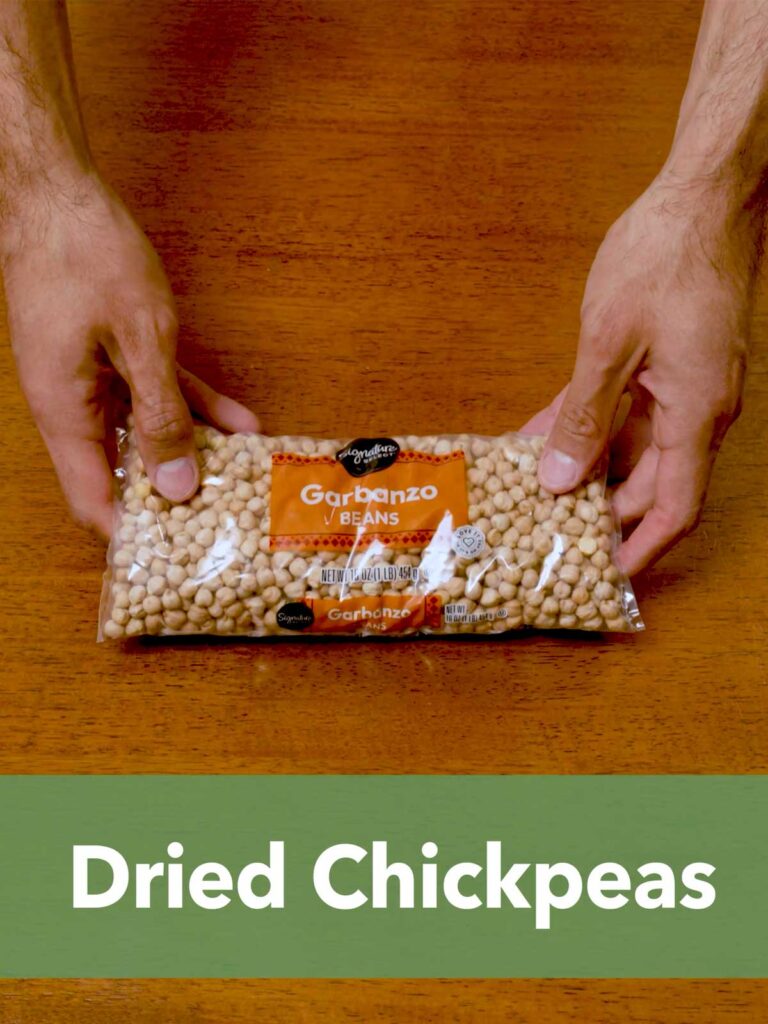 Bag of dried chickpeas – affordable high-protein legume