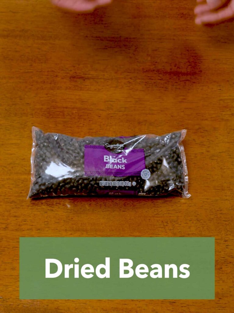Bag of dried black beans – budget high-protein pantry staple