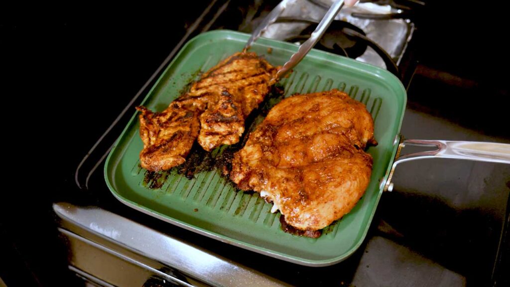 Making chicken fajitas – step 3: warming tortillas and assembling fajitas