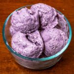 Cottage cheese blueberry ice cream &ndash; high protein dessert with fresh blueberries