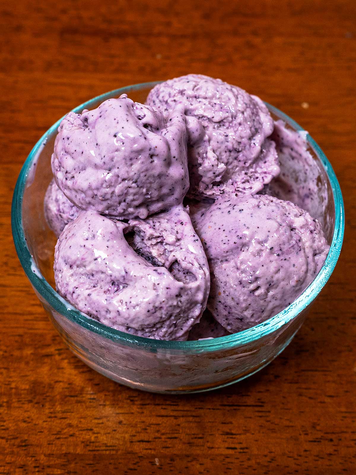 Cottage cheese blueberry ice cream &ndash; high protein dessert with fresh blueberries