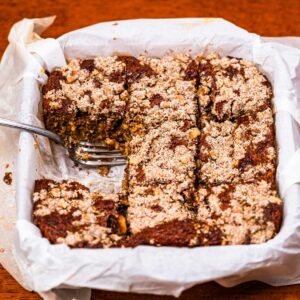 Protein banana coffee cake recipe card – high-protein breakfast from Flexible Feasts