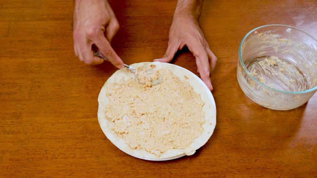 Making creamy chicken quesadilla – step 2: cooking chicken and combining ingredients