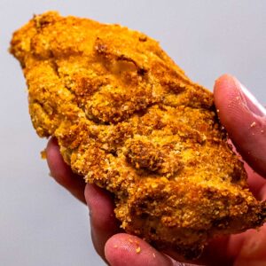 Almond flour parmesan chicken tenders card – high-protein baked chicken recipe