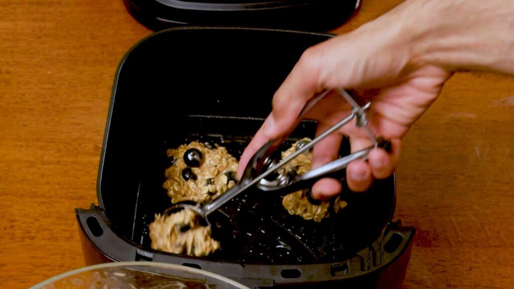 Making blueberry banana oatmeal protein cookies -- step by step preparation