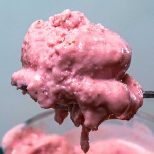 Cottage cheese strawberry ice cream card – high-protein healthy dessert recipe