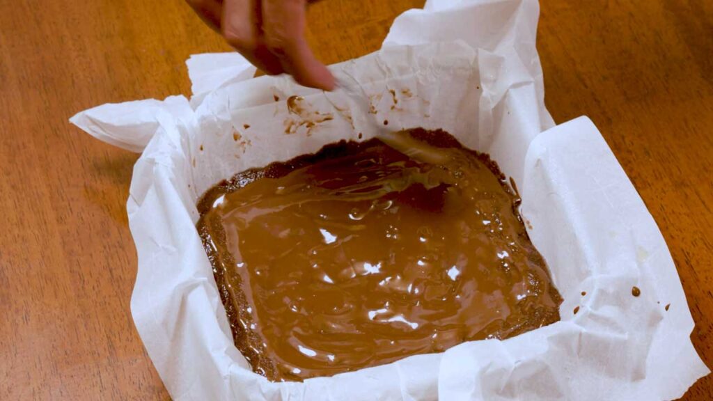 No bake chocolate protein bars side view &ndash; high-protein snack with rich chocolate coating