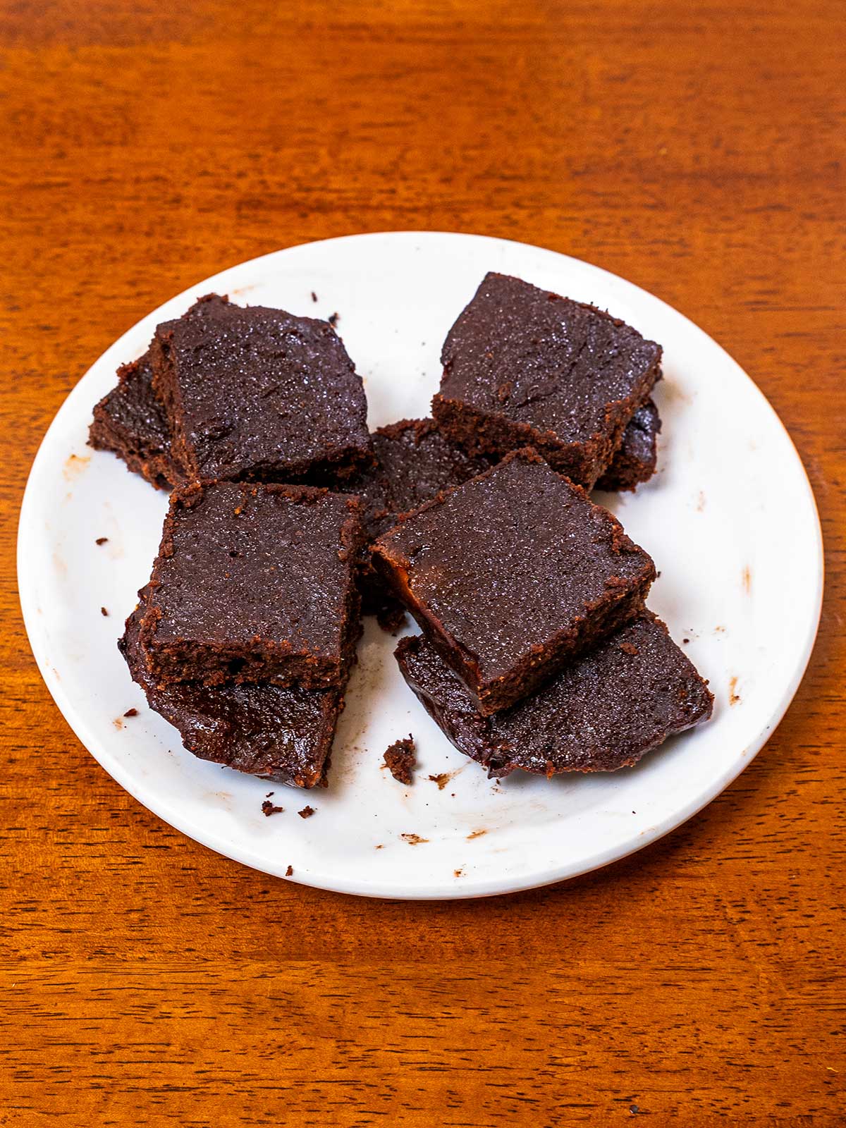 Protein brownies hero, high-protein fudgy dessert with rich chocolate texture