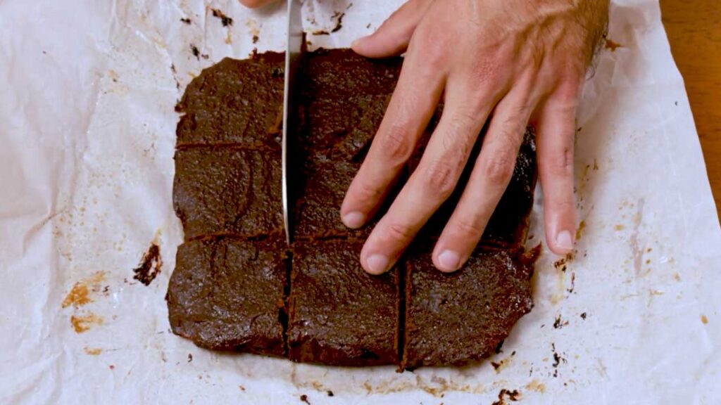 Protein brownies angled shot, high-protein healthy dessert with fudgy chocolate texture