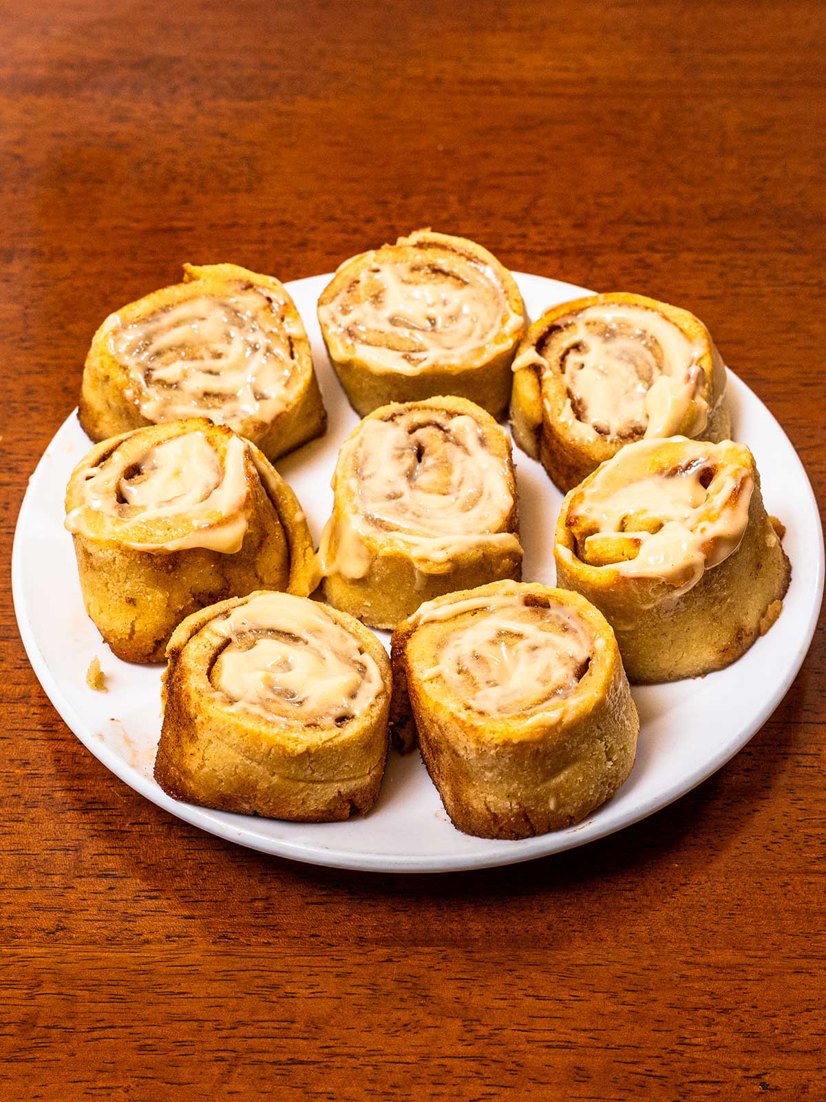 Protein cinnamon rolls hero &ndash; high-protein breakfast with cream cheese glaze and cinnamon swirl