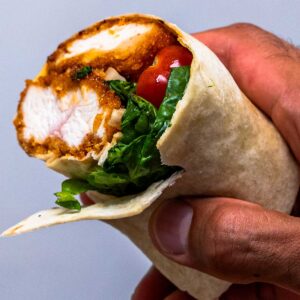 Hot honey chicken wraps recipe &ndash; high-protein chicken wrap with spicy honey glaze