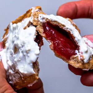 Protein strawberry poptarts recipe card, high-protein breakfast nutrition facts
