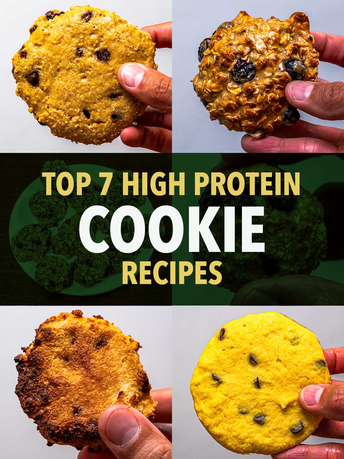 High Protein Cookie Recipes. Cottage Cheese, Chocolate Chip, Blueberry Banana and many more flavors.